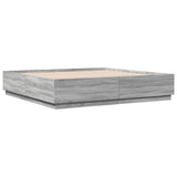 Bed Frame without Mattress Grey Sonoma 180x200 cm Super King 3209686