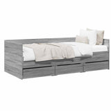 Bed Frame with Storage Grey Sonoma 80 x 200 cm Engineered Wood 3429633