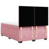 Box Spring Bed with Mattress Pink 140x190 cm Velvet 3290905