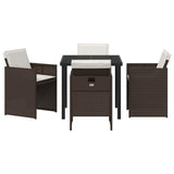 Garden Dining Set 5 pcs Brown Poly Rattan 3380601