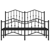 Metal Bed Frame without Mattress with Footboard Black 140x200cm 373808