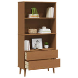 Bookcase MOLDE 85 x 35 x 170.5 cm Solid Pine Wood Caramel 42020943