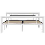 Bed Frame without Mattress White and Black Metal 140x200 cm 284547