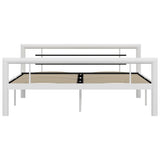 Bed Frame without Mattress White and Black Metal 140x200 cm 284547