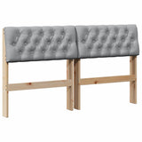 Upholstered Headboard Light Grey 150 cm Solid Pine Wood 879169