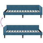Corner Bed Frame Blue 100 x 200 cm Velvet and Engineered wood 42016163