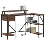 Desk with Drawer Brown Oak 120 x 79 x 86.5 cm Engineered Wood 859404