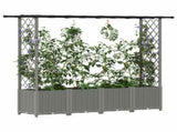 Raised Bed with Trellis and Roof Light Grey 203 x 40 x 136 cm 42032592