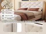 Upholstered bed,Single Bed-3ft ,With slatted frame and headboard, Button Rivet N606P243925B