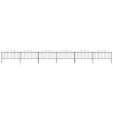 ZNTS Garden Fence with Spear Top Steel x10.2 m Black 277708