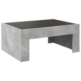 ZNTS Coffee Table with Infinity LED Concrete Grey 70x50x30 cm 847612