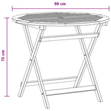 Folding Garden Table Brown 90 x 75 cm Solid Eucalyptus Wood 42032421