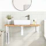 Basin Shelf Wall Mounted Steel and Solid Wood Oak 3302398