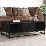 ZNTS Coffee Table Black 100x57x35 cm Engineered Wood and Metal 848759