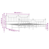 Bed Frame White Powder-Coated Steel Double Industrial Bed Frame 353611
