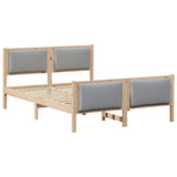 Bed Frame with Headboard Light Grey 135 x 190 cm Fabric 878339