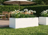 Garden Planter White 100 x 40 x 40 cm Cold-rolled Steel 8005248