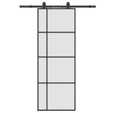 Sliding Door with Hardware Set Black 76x205 cm ESG Glass 3375911