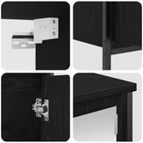 2 Piece Bathroom Furniture Set Black Oak Engineered Wood 3328389