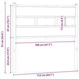 Replace Headboard Smoked Oak 107 cm Iron and Engineered Wood 4017083