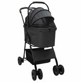 Folding Pet Stroller Adjustable Black 81 x 47 x 99 cm Polyester 42012435