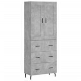 Highboard Concrete Grey 69.5x34x180 cm Engineered Wood 3199765
