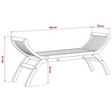 Garden Bench 2 -Seater 126 cm Solid Teak Wood Natural 42033196