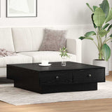 Coffee Table Black Oak 90 x 90 x 28 cm Engineered Wood 868804