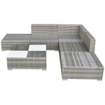 ZNTS 6 Piece Garden Lounge Set with Cushions Poly Rattan Grey 42745