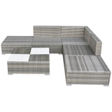 ZNTS 6 Piece Garden Lounge Set with Cushions Poly Rattan Grey 42745
