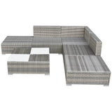 Patio Furniture Grey Powder-coated steel, PE rattan, glass, polyester 42745