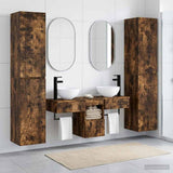 Bathroom Furniture Set 5 pcs Smoked Oak 33 x 34.5 x 160 cm 3406008