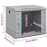 Network Cabinet with Storage Grey 53 x 45 x 45 cm Steel 42017653