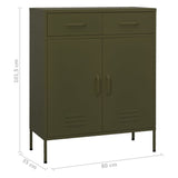 Storage Cabinet Olive Green Steel 80x35x101.5 cm 336153