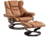 360&deg Swivel Recliner Chair with Footstool, PU Leather Manual Recliner Armchair with Footstool, T3398P378077