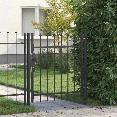 Fence Gate Grey 100 x 100 cm Powder coated steel 42008879