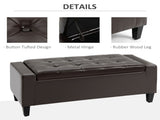 PU Leather Storage Ottoman Bench Storage Chest Tufted Ottoman Cube w/ Flipping Top 92L x 40W x 40H T3398P328176