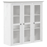 Cabinet with Glass Doors BODO White Solid Wood Pine 355077
