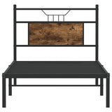 Bed Frame without Mattress Smoked Oak 90x190 cm Single Engineered Wood 4106735