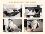 Floor-to-Ceiling Cat Tree for Indoor Cats, 240-260cm Adjustable Cat Tree - White T3398P347599