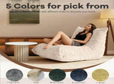 Luxury Silver Thread Chenille Bean Bag Lazy Sofa - Neck Lumbar Hip Support, Stain-Resistant Easy T5592P444929