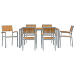 Garden Dining Set 7 pcs Grey and brown 160 x 80 x 75 cm 3284370