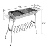 ZNTS Portable Stainless Steel Grill 89541392