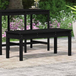 ZNTS Garden Bench Black 109x44x45 cm Solid Wood Pine 824008