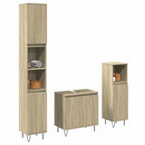 3 Piece Bathroom Furniture Set Sonoma Oak Engineered Wood 3307674