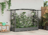 Raised Bed with Trellis and Roof Light Grey 169 x 40 x 125 cm 42032576
