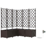 Garden Planter 5 pcs Brown 120 x 120 x 142 cm Plastic 42002833