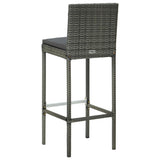 5 Piece Garden Bar Set with Cushions Poly Rattan Grey 3095424