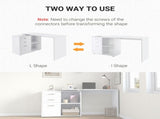 L Shaped Computer Desk, Reversible Home Office Desk with Drawers, File Cabinet and Storage Shelves, T3398P377526