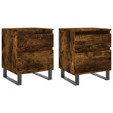 Bedside Cabinets 2 pcs Smoked Oak 40x35x50 cm Engineered Wood 830695